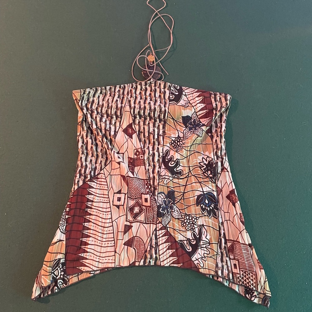 Strapless Patchwork Print Women’s Top - Multicolor